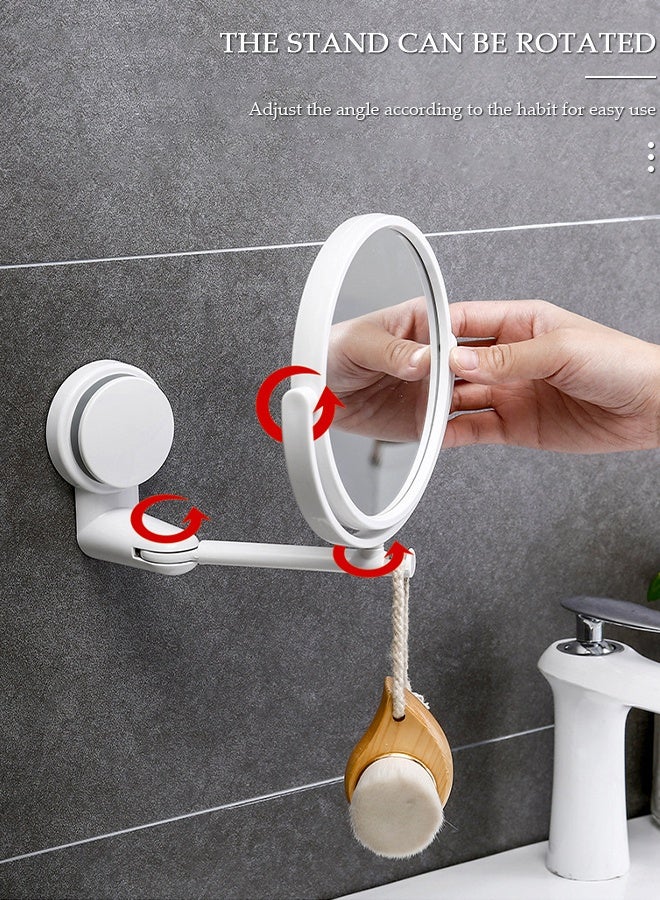 DUNISO مرآة مكياج مكبرة على الوجهين تدور 360 درجة مثبتة على الحائط للحمام - Image 4